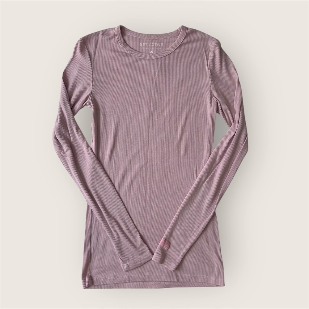 SET ACTIVE Ribbed Modal Body Long Sleeve - Pink M